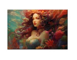 Gifts For Kids Home Wall Decor mermaid Oil Painting Picture Printed on Canvas-IV