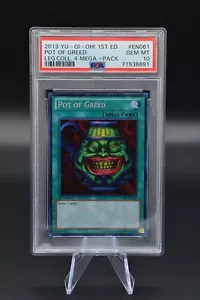 YU-GI-Oh! 2013 Legendary Collection 4 LCJW-EN061 Pot of Greed 1st Edition PSA 10 - Picture 1 of 2