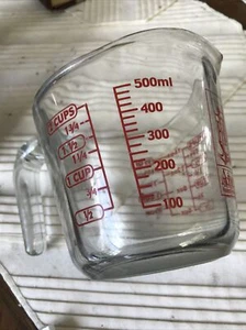 2 Cup Anchor Hocking Glass Open Handle Measuring Cup, 16 oz Used - Picture 1 of 12