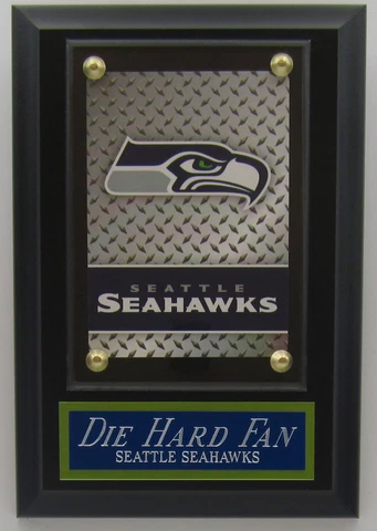 DIE HARD FAN SEATTLE SEAHAWKS LOGO CARD PLAQUE FOR YOUR MAN CAVE WALL-12TH MAN Cover