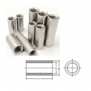 Tiebar Connector A2 (T304) Stainless Steel Coupling Nut Long Nut Threaded Sleeve - Picture 1 of 1