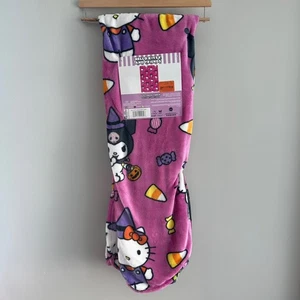 NWT Hello Kitty Sanrio Halloween Purple Kuromi Candy Spooky Plush Blanket Viral - Picture 1 of 2
