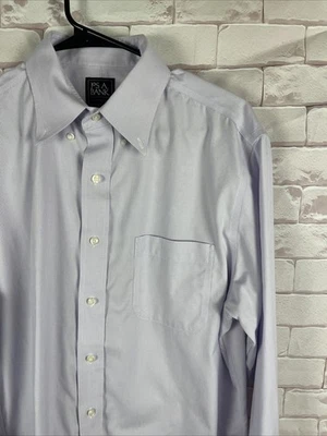 JOS A BANK Traveler Traditional Fit Purple 100% Cotton Dress Shirt 16 - 35 - Image 1 of 4