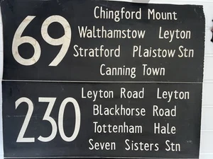 1977 London Transport RM intermediate bus blind. Routes 69, 230, 262 and Private - Picture 1 of 5