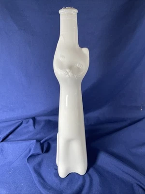 "Botella de vino vacía blanca Happy Cat German Riesling 13"" de alto" Foto 1 de 4