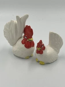 Vintage Ceramic Farm Rooster and Hen Salt and Pepper Shakers - Picture 1 of 13