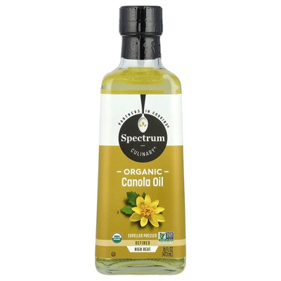 Aceite de canola orgánico, prensado expulsor, refinado, 16 fl oz (473 ml) Foto 1 de 2