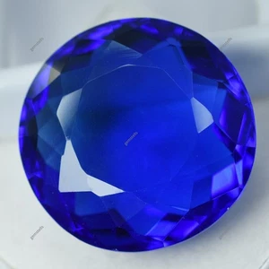 LAB-CREATED Tanzanite Excellent BLUE 73.15 Ct Round Cut CERTIFIED Loose Gemstone - Picture 1 of 7