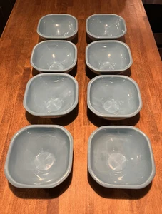 Crate and Barrel Baby Blue Ice Cream Bowl Set (8 Bowls) Handmade In Portugal. - Picture 1 of 7