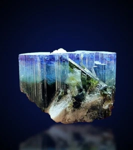 Tri Color Blue Cap Tourmaline Crystal, well Terminated From Afghanistan ~ 50 Ct - Picture 1 of 6