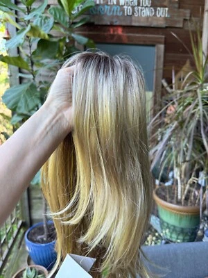 Pelucas de pelo largo y liso reales para mujeres peluca completa rubia ombre natural con disfraces Foto 1 de 4