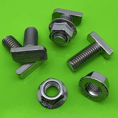 HAMMERKOPFSCHRAUBEN M10 x 25mm + SPERRZAHNMUTTER EDELSTAHL SOLAR PV PHOTOVOLTAIK - Bild 1 von 4