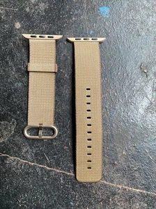 Correa de correa genuina para Apple Watch café tostado/caramelo 42 mm/44 mm hebilla dorada - Imagen 1 de 5