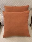 Deconovo Rust Orange Throw Pillows 18x18” Soft Corduroy Set of 2 Couch Bedrrom