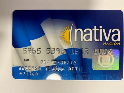Tarjeta de Crédito Nativa Mastercard Calidad Argentina Foto 1 de 2
