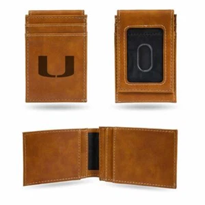 Miami Hurricanes Laser Engraved Front Pocket Wallet [NEW] Money Billfold Clip - Picture 1 of 1