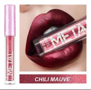 Chili Mauve Metalic Liquid Lipstick Shiny Longlasting - Picture 1 of 2