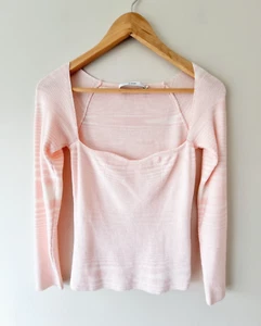 BY JOHNNY Pink White Eliza Knit Top SIZE XS Long Sleeve - Picture 1 of 7
