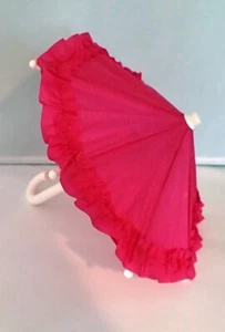 Paraguas de lluvia Fuschia - sombrilla se adapta a muñecas American Girl de 18 pulgadas - Imagen 1 de 3