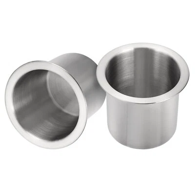 2 Pcs 304 Stainless Steel Drop-in Cup, 3.43"x4.13" Drink Can Holder, Silver - image 1 of 4