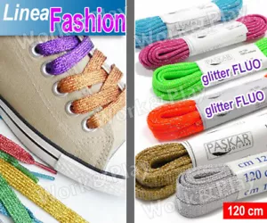 LACCI COLORATI SCARPE CALZATURE GLITTERATI FASHION 120 glitter moda - Foto 1 di 8