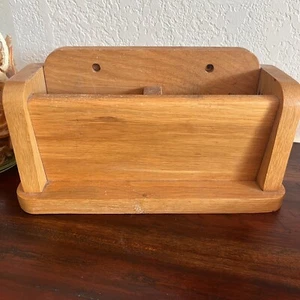 Vintage Cottagecore Solid Wood Letter Holder Desk Organizer Bill Sorter Handmade - Picture 1 of 9