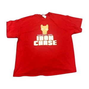Gildan Iron chase our Super Hero men's  size 2XL Red T-Shirt - Picture 1 of 6