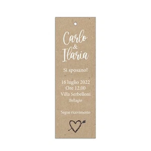 Partecipazioni matrimonio segnalibro - inviti nozze segnalibro carta kraft - Foto 1 di 1