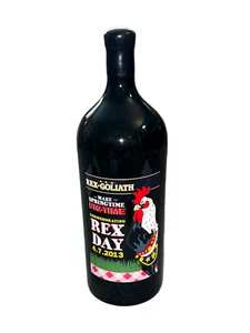 Botella de vino HRM Rex Goliath 2013 Rex Day de gran tamaño 6 litros grabada gallo promoción - Imagen 1 de 3