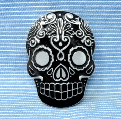 Сахарный череп ремня пряжка серый черный Марди Гра маска винтажная пряжка ярость .GTA593 - Изображение 1 из 4