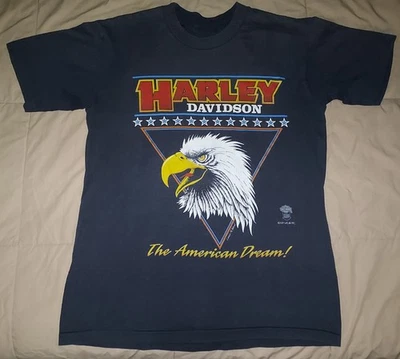 CAMISETA DE COLECCIÓN AÑOS 80 HARLEY DAVIDSON SUEÑO AMERICANO MEDIANA AÑOS 80 ÁGUILA PUNTADA ÚNICA Foto 1 de 4