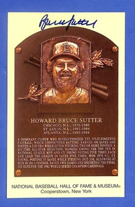 Bruce Sutter Signed Hall of Fame Postcard - HOF Yellow Plaque Autograph JSA COA - Picture 1 of 3