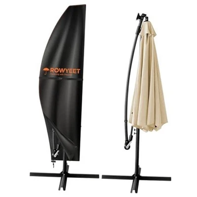 Umbrella Covers for Fits Cantilever Umbrella up to 9′ S/12′ R 420d Black+orange - Image 1 of 4