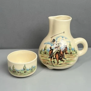 Vintage Lord & Taylor - Polo Horse And Rider Scene - Pitcher & Cup - Picture 1 of 23