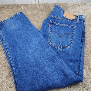 Levi Strauss 501 Herren Jeans 44x34 Blau Denim Straight Fit Big E Made in USA - Bild 1 von 9
