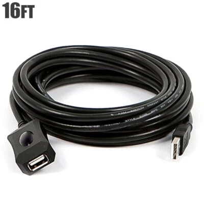 16FT USB-A Male to Type A Female Cable Extension Cord For XBOX 360 Kinect PS3 - Image 1 of 3