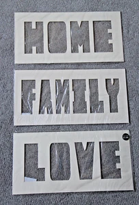 Dunelm - 3 Cut out frame mounts Love/Family/Home size 40cmx20cm - new - Picture 1 of 5