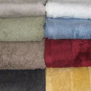 Bath Towel SET Pure Cotton with Sheared Egyptian Cuff Detail - Picture 1 of 6