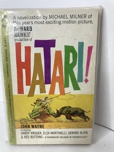 1962 Hatari by Michael Milner Cardinal Edition Pocket Books PB John Wayne Movie - Picture 1 of 12