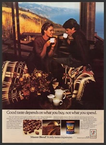 Master Blend café década de 1980 anuncio impreso 1983 pareja Mountain Home - Imagen 1 de 1
