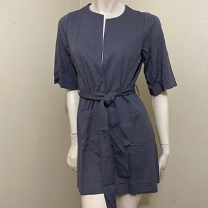 Abrigo Chaqueta Mujer Gris Rayón Informal Abierto Cinturón Elastizado Bolsillos Talla L - Imagen 1 de 19