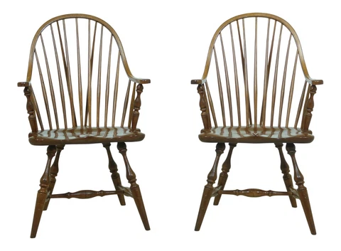 52546EC: Pair  Cherry Windsor Armchairs by FREDERICK DUCKLOE Cover