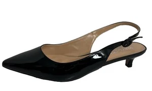 WAYDERNS Women Point Toe Slingback Buckle Patent Leather Wedge Low Heel Size 13 - Picture 1 of 7