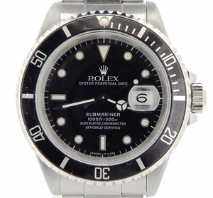 Rolex Submariner Date Mens Stainless Steel Sub Watch Black Dial & Bezel 16610 - Picture 1 of 6