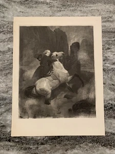 Large Engraving Of A Woman On Horseback By Henri-Frederic SCHOPIN Beautiful - Picture 1 of 9