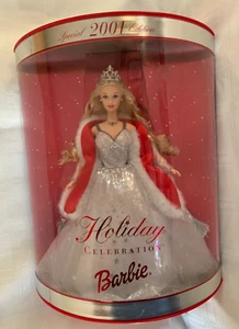 NIB 2001 Special Edition Holiday Celebration Barbie SIlver Dress Blonde Hair - Picture 1 of 9