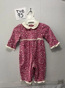 Talbots Kids Pink Floral Collared One Piece baby size 3-6 months - Picture 1 of 3