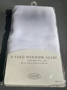 Target Home Four Yard White Sheer Window Scarf - 60 x 144” New NIP - Picture 1 of 4