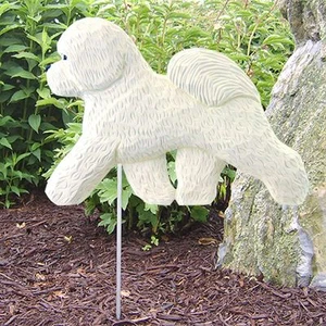 Bichon Frise Outdoor Garden Sign Hand Painted Figure - Picture 1 of 1