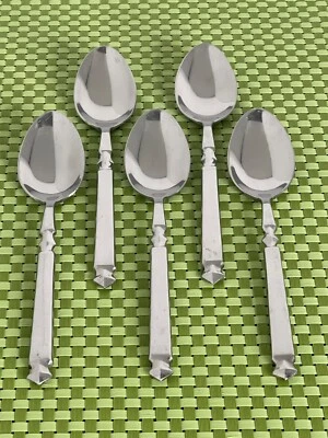 Oxford Hall OXH10 acero inoxidable 5 cucharas de sopa ovaladas punta de acabado cubiertos brillantes - 8" Foto 1 de 4